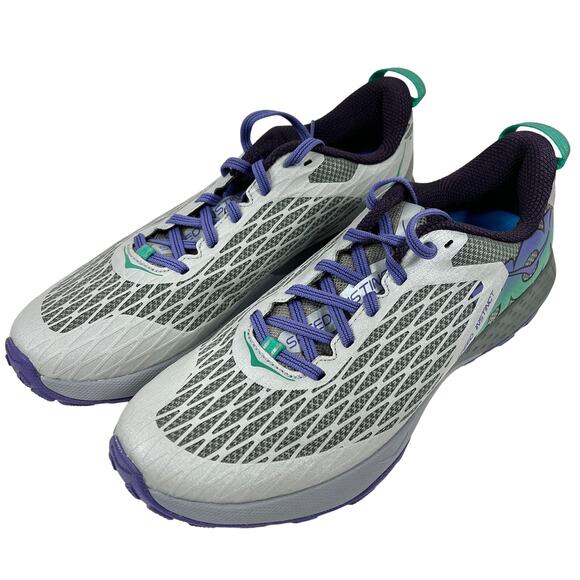 Hoka One Speed Instinct Trail Running Shoe Women 10.5 B Grey/Purple Sneaker NEW! - Picture 4 of 14